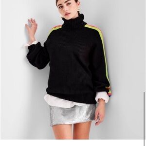 Future Collective silver stretch sequin mini skirt SZ 2X